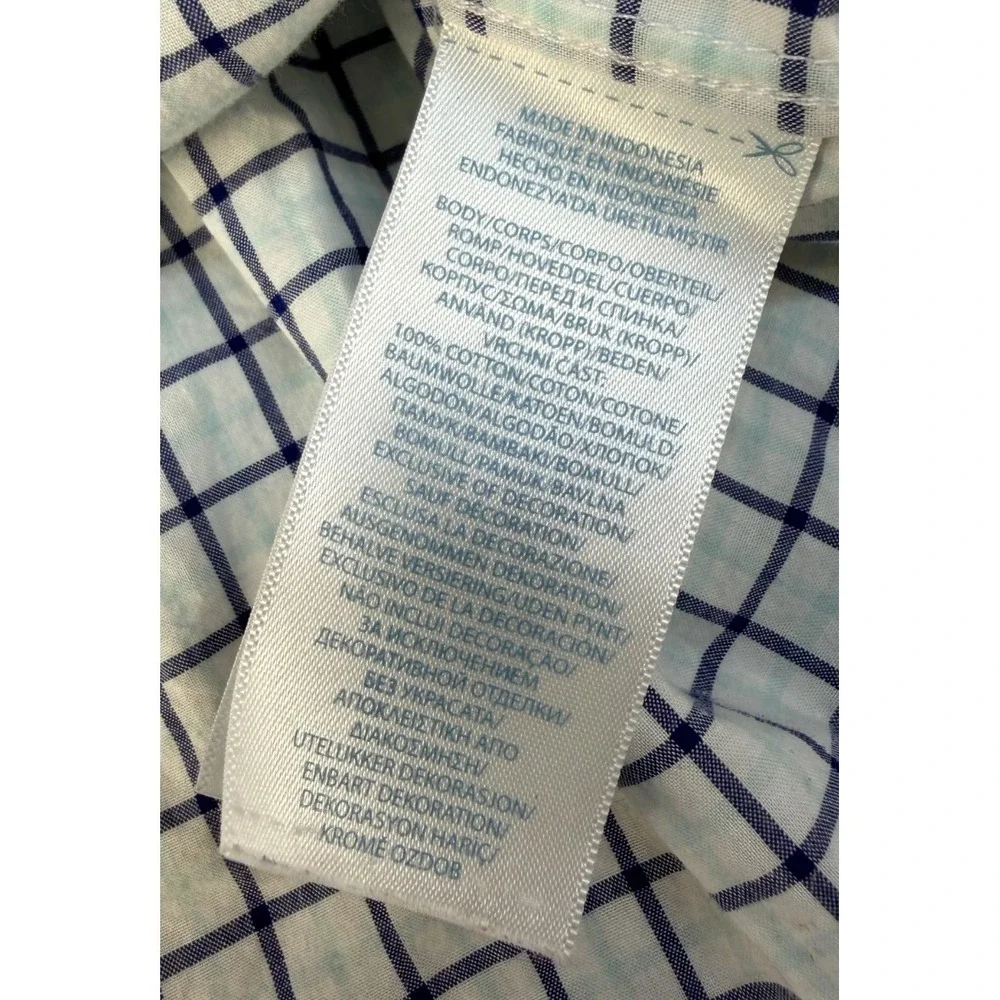 Ralph Lauren Shirt Long Sleeved‎ Button Down White w/ Blue Check Size 24 Months
